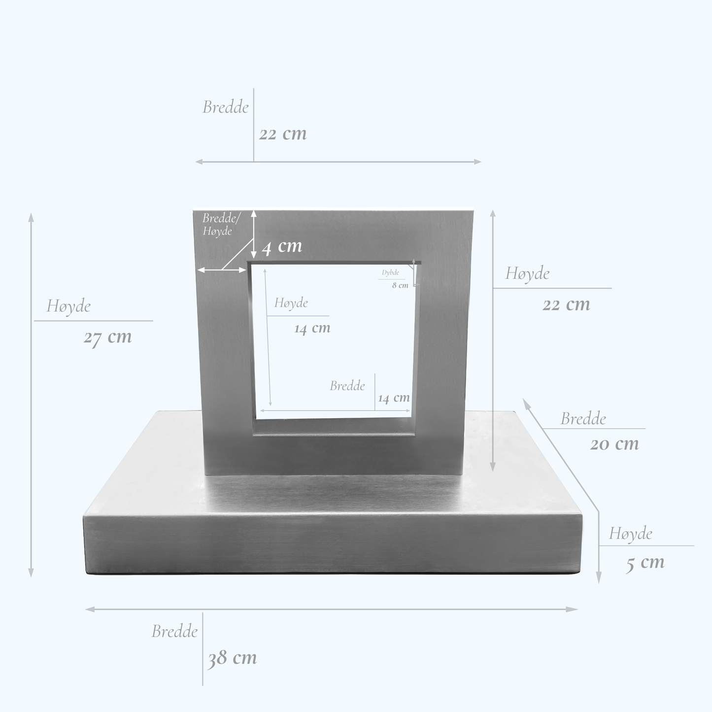Kjæledyrets gravstøtte i vakkert børstet stål