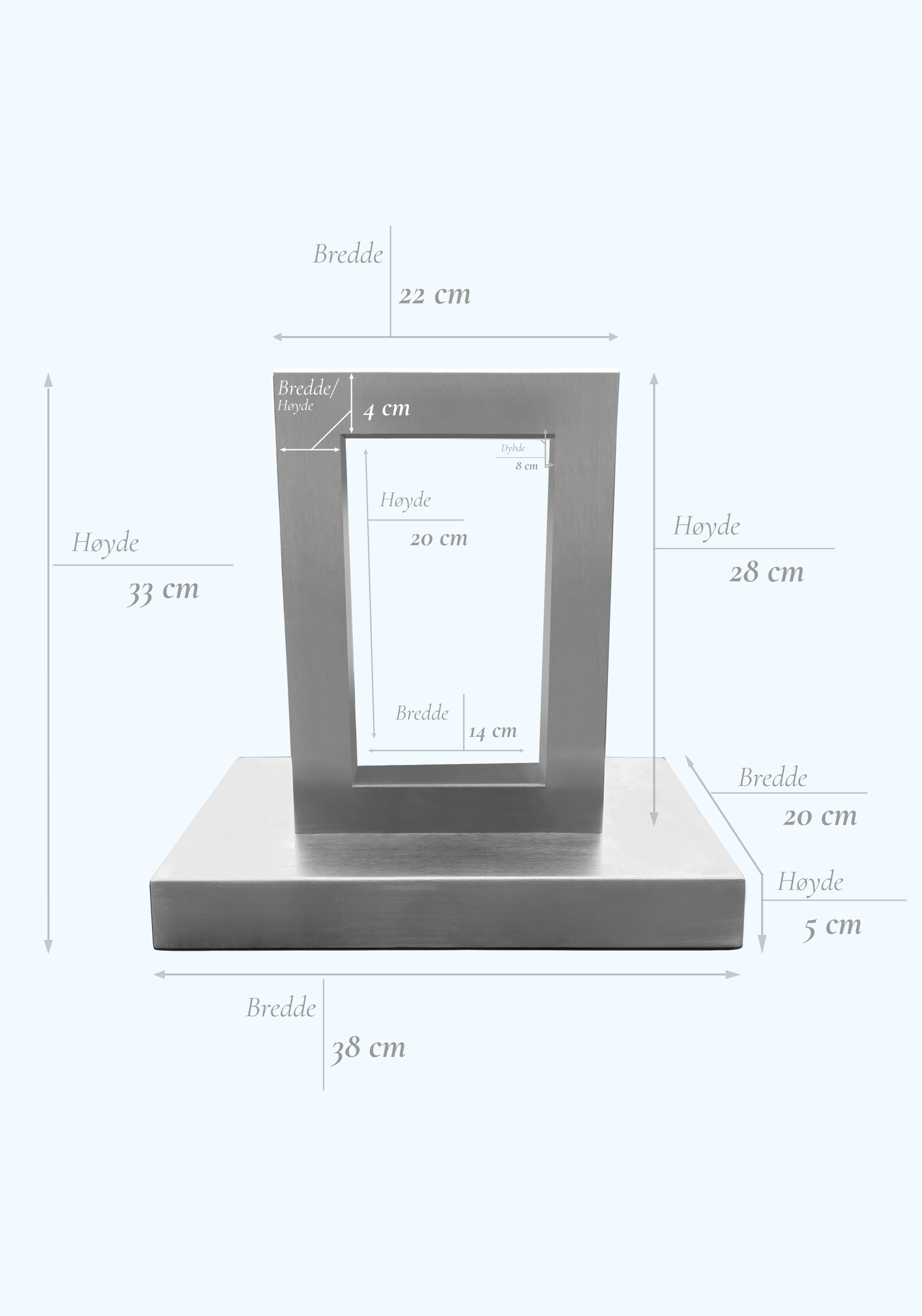 Gravstøtte for ditt kjæledyr i vakkert børstet stål